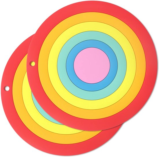 2 Silikon Isoliermatten, Regenbogenfarbene, Dicke, Hitzebeständige Matten, Isoliermatten Für Heiße Speisen, Pfannen Und Teller, Große Größe