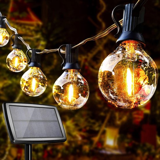 Solar Lichterkette 10+1 G40 Led 5,5 Meter Warmweißes Licht