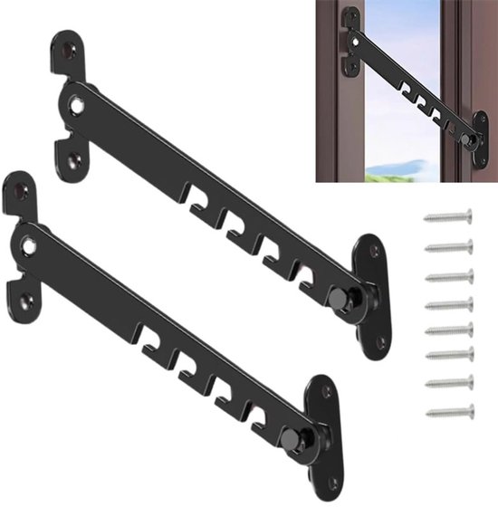 2er Pack Metall Fensterclips Kippfenster Einsteller Zur Einstellung Des Öffnungswinkels Kippfensterklemmen Fenstergriffsicherung Kompatibel Mit A