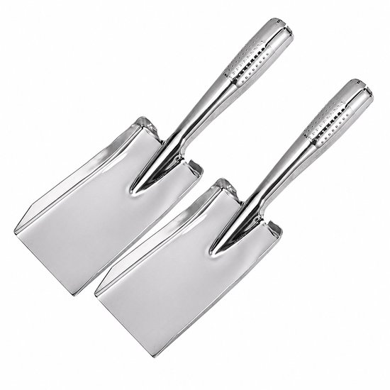 Gartenwerkzeug Pflanzkelle Blumenkelle Robust Und Langlebig Edelstahl Zum Arbeiten, Pflanzen, Graben Und Umpflanzen 2 Teiliges Set 27 X 8 Cm Silb
