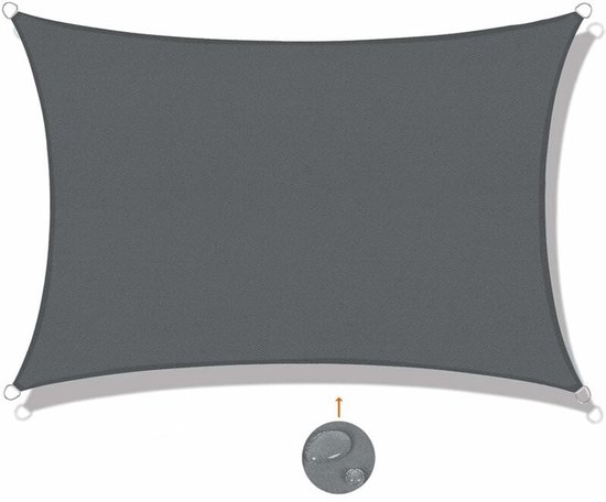 Für Rechteckige Sonnensegel 2x4m, Wasserdicht, Uv Schutz, Für Terrasse, Garten, Balkon, Außenbereich, Anthrazitgrau