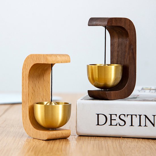 2 Teilige Türklingel, Eingangsglocke, Magnet, Holz, Messing, Eingangsglocke, Wandhalterung, Doppelseitiges Klebeband, Einfach Zu Installieren, Fü
