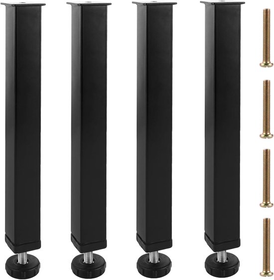 Set Mit 4 Verstellbaren Metallbettfüßen, 30 Cm Inklusive Befestigungsschrauben Für Betten Und Möbel
