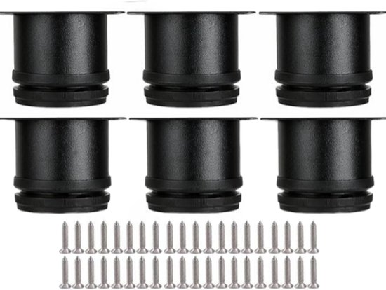 Möbelfüße Sofafüße 50 × 50 Mm Verstellbar Edelstahl Inkl. Schrauben Für Schränke Und Sofas 6 Stück Schwarz