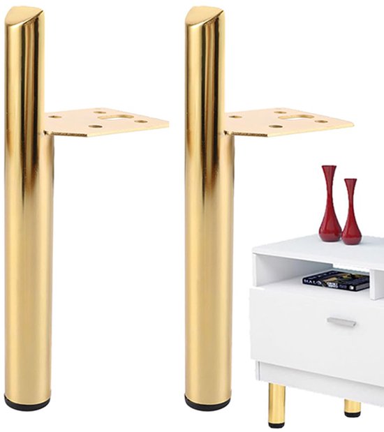 Stück Tischbeine Möbelbeine Aus Metall Beine Tischplatte Metall Tischbeine Couchtischbeine Runde Stahl Möbelbeine Runde Stahlrohrbeine Gold 18 Cm