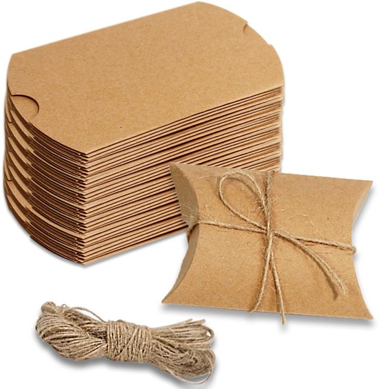 Kissengeschenkbox 50 Stück Verpackungsboxen Geschenkboxen Kleine Boxen Kartonboxen Festliche, Faltbare Geschenkbox Geschenkbox Keksdose Leckereie