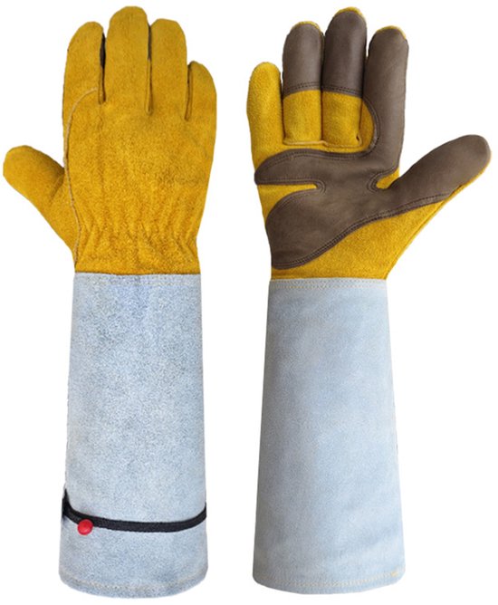 1 Paar Gartenhandschuhe Stachelfeste Gartenhandschuhe Lange Gartenhandschuhe Verstellbar Dickes Leder 42 Cm Einheitsgröße Unisex Für Gartenarbeit