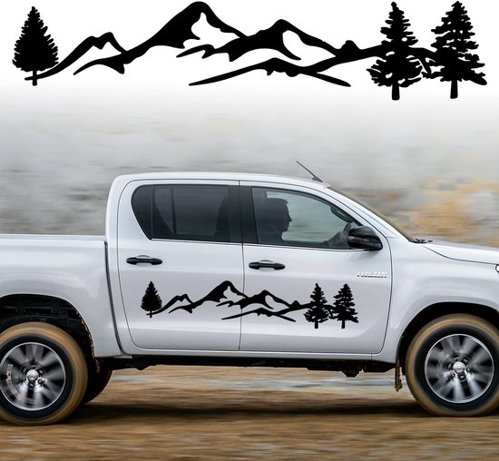 1 Dekorativer Autoaufkleber Universeller Karosserieaufkleber Für Suvs/geländewagen Für Seitentüren Und Heckklappe 100 × 20 Cm Schwarz
