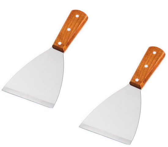 2 Teiliger Grillwender Grillwender Aus Edelstahl Steak Grillwender Bbq Grillwender Mit Holzgriff Grillwender Mit Abgeschrägter Kante Für Grill, K