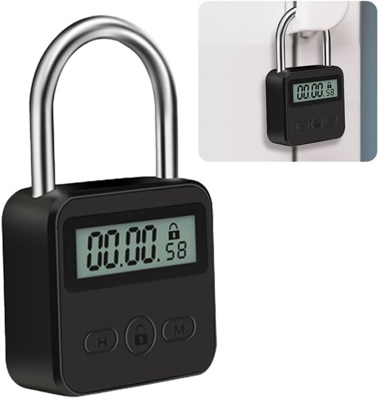 Digitales Schloss Mit Lcd Anzeige, Usb Sicherheitsschloss, Robustem Metallgehäuse, Elektronischer Zeitschaltuhr (max. 99 Stunden), Sperrfunktion
