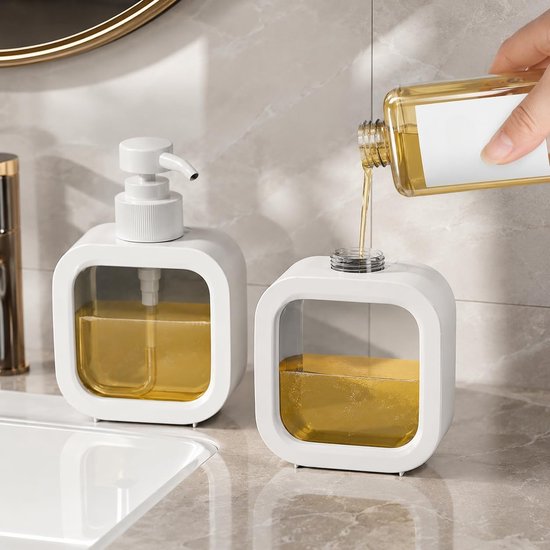 Manuelle Pumpspenderflasche, 300 Ml, Dekorativer, Nachfüllbarer Seifen Und Lotionenspender Für Küche, Bad, Waschbecken, Reisen, Tragbar, Auslaufs