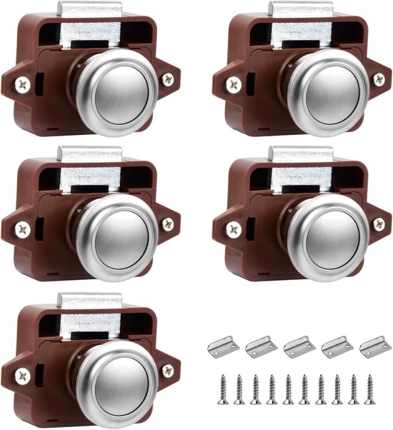 Für 5 Mini Druckknopf Camperzubehörteile, Druckknopfschloss, Sicherheitsschloss, Schlüsselloses Schrankschloss, Schrankschloss Für Schränke, Schu