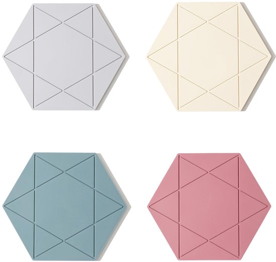 Set Mit 4 Silikon Tischsets Rutschfest, Hitzebeständig, Langlebig Und Leicht Zu Reinigen, Für Esstische, Küchenarbeitsplatten Und Mehr.