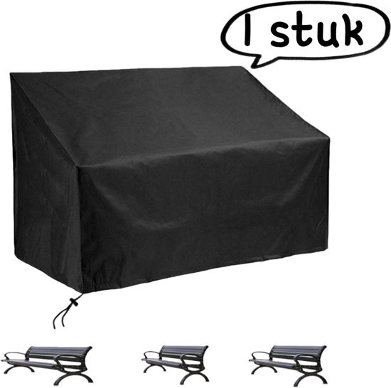 1 Stück Möbelabdeckung Regen Und Staubschutz Für Gartenbank, Schwarz Sitzbezug Für Terrassenbank Winddicht, Uv Schutz 3 Sitzer, 163 X 66 X 89 Cm