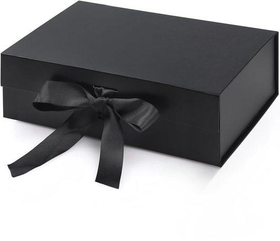 Geschenkbox Mit Deckel 22 X 16 X 8,8 Cm Faltbar Elegantes Design Mit Magnetverschluss Und Schleife Für Hochzeiten, Geburtstage, Valentinstag Und
