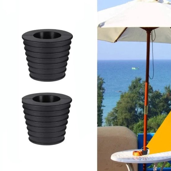 2 Stück Sonnenschirm Kegelfußhalterung Halterung Für Terrassentischöffnung Oder Sonnenschirmfuß, 1,5 Zoll Sonnenschirm 5,8 X 6,9 Mm (schwarz)
