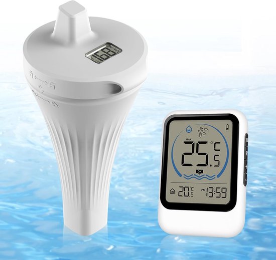 Digitales Schwimmendes Poolthermometer Ip68 Wasserdicht Weiß