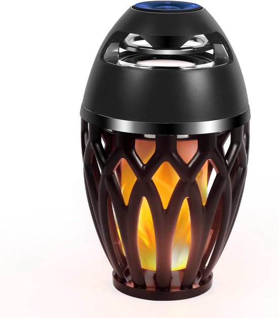 Led Flammen Bluetooth Lautsprecher Für Den Außenbereich Ipx5 Wasserdicht Bluetooth 5.0 Für Camping, Partys Und Dekoration Schwarz