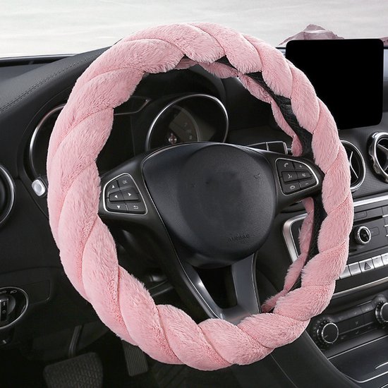 38 Cm Großer Winter Lenkradbezug Für Damen, Weich Und Warm, Hübsches Autozubehör. Für Jeep, Lkw, Van, F150, Universell, Flauschig, Rutschfest, Ro