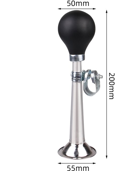 Metallene Fahrradhupe, 18 Cm (7 Zoll), Verchromt, Laute, Gerade Trompetenklingel Für Mountainbike, Rennrad Und Citybike Sicherheitszubehör Für Er