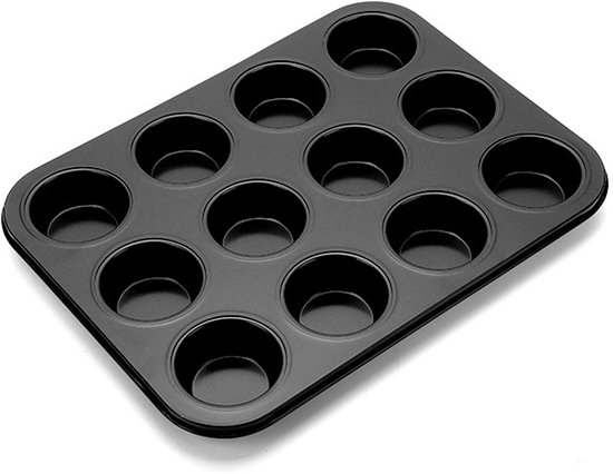 Muffinform 12 Mulden 35,3 X 26,2 X 3 Cm Schwarz Backform Für Die Heimische Küche Antihaft Muffinform Metall