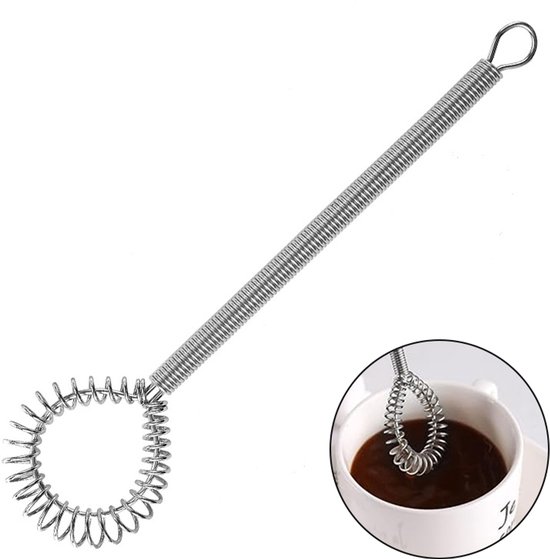 Spiralbesen Federbesen Edelstahlbesen Mixer Rührbesen Mit Federmechanismus Cocktailbesen Aufhängbar Griffig Gleichmäßiges Mischen Für Zuhause, Ba