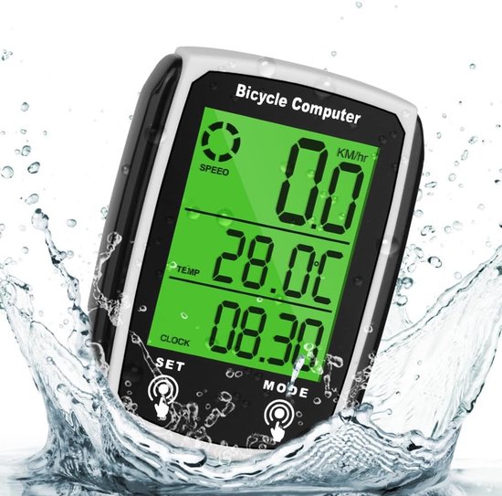 Weißer Fahrradcomputer Mit Gps, 19 Funktionen, Ip54 Wasserdicht Geschwindigkeitsmesser, Kilometerzähler Lcd Touchscreen Mit Hintergrundbeleuchtun