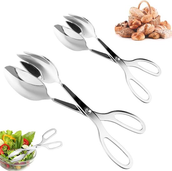 2 Stück 25,3 Cm Speisezange Fleischzange Servierzange Küchenzange Grillzange Küchenzange Aus Edelstahl Küchenhelfer Für Steak, Waffeln Grillzange