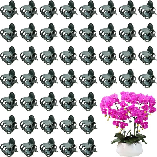 50 Stück Clips Für Kletterpflanzen, Pflanzenstützclips, Robuste Gartenclips, Wiederverwendbare Pflanzenpinzette Für Orchideen, Tomaten, Gurken, M