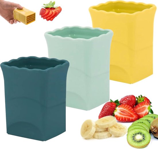 3 Teiliger Fruchtschneider Mit Becheraufsatz Für Erdbeeren Und Bananen Praktisch Und Schnell