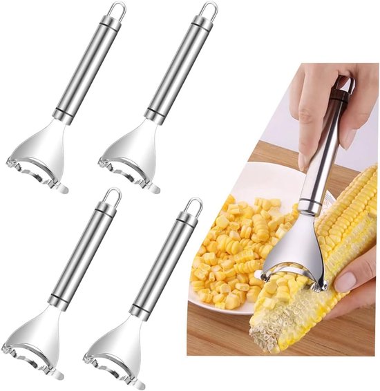 Maissirup Entferner & Schäler Aus Edelstahl 4 Teiliges Set Mit Ergonomischen Griffen Maiskörnerentferner Magisches Werkzeug Zum Maissirup Entnehm