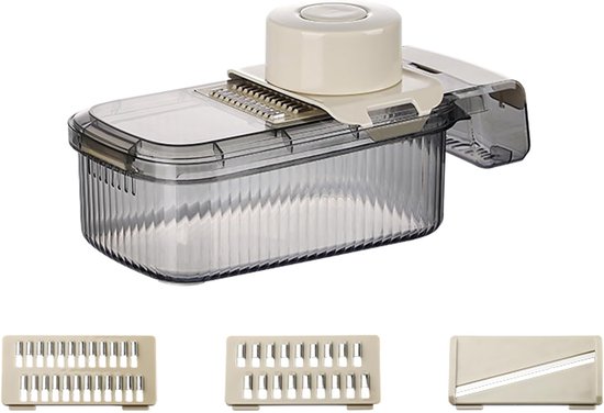 Reibe Multifunktionales Küchengerät Manueller Gemüseschneider 3 Austauschbare Klingen Kartoffel Und Karottenschneider Mit Auffangbehälter, Für Ve
