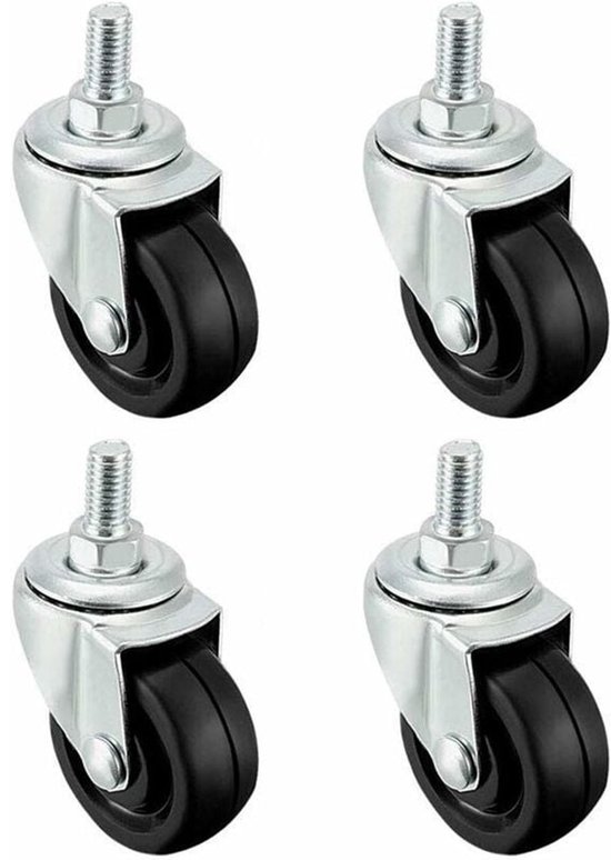 4 Stück 40 Mm Gummiräder Für M8 Gewinde,