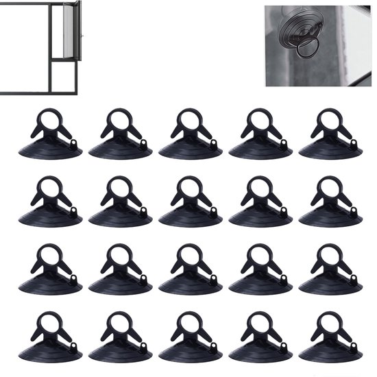 20 Stück Saugnäpfe Für Fenster Saugnäpfe Für Autos Saugnäpfe Für Aquarienheizungen Saugpads Für Glas Durchmesser 4,5 Cm Schwarz Für Autoscheiben,