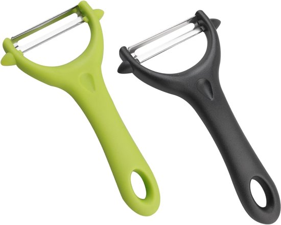 Sparschäler 2er Set Y Förmige Sparschäler Edelstahl Gemüse Und Obstschäler, Für Die Küche, Schwarz + Grün