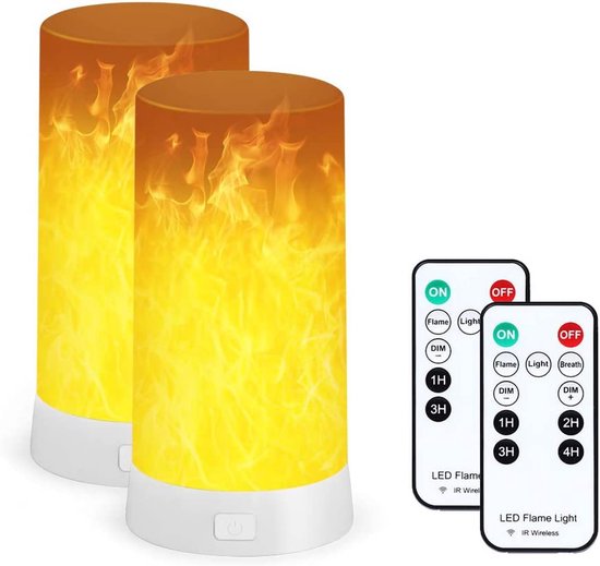 2 Led Flammenlampen Usb Aufladbar Wasserdicht, Dimmbar Mit Fernbedienung Und Timer Flammenlose Kerzen Für Zuhause, Partys, Garten Und Camping