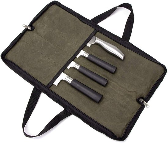 Aufbewahrungstasche Für Messersets Kochmessertasche Messerrolle Armeegrün 47,5 X 31 Cm Canvas Aufbewahrungstasche Für Küchenmesser