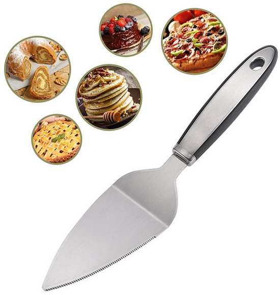 2 Teiliges Edelstahl Kuchenmesser/pizzamesser/crêpe Spatel Set Mit Wellenschliff (27,5 X 5,6 Cm). Für Zuhause, Partys Und Zum Schneiden Von Kuche
