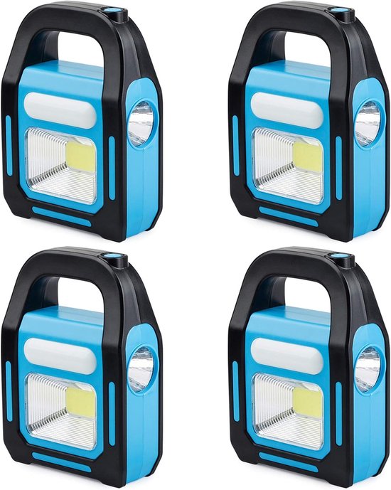 4 Teiliges 3 In 1 Solar Usb Cob Led Campinglaternen Set Wiederaufladbar Wasserdicht Notfall Taschenlampe Geräteaufladung