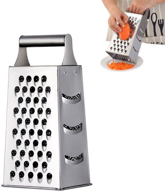 Reibe Edelstahlreibe Vierseitige Reibe Multifunktionale Turmreibe Multifunktionales Küchengerät Mit Griff Für Ingwer, Knoblauch, Gurken, Karotten
