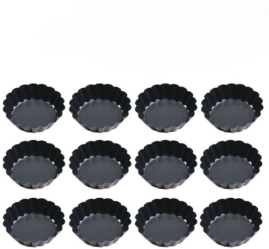 Eierkuchenformen, 6er Pack Antihaftbeschichtete Tarteformen Mit Herausnehmbarem Boden, Kleine Geriffelte Tarteform(en) Zum Backen, Runde Quichefo