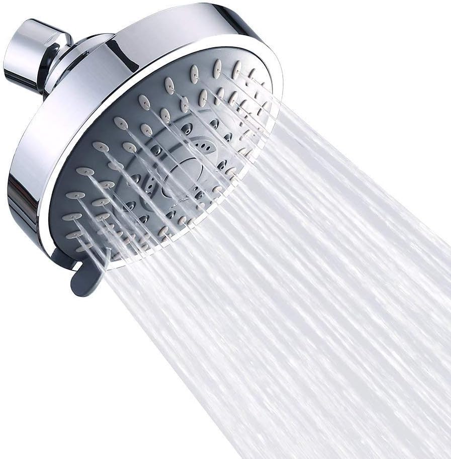 Fest Installierter Hochdruck-duschkopf – Wassersparend – Mit 5 Einstellbaren Strahlarten – Genießen Sie Ein Entspannendes Spa-erlebnis In Ihrem 10 Cm (4 Zoll) Großen Badezimmer.