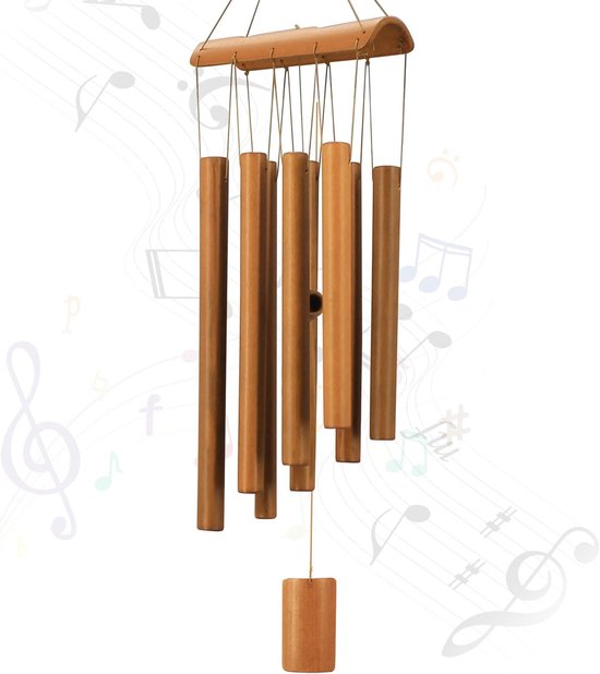 Bambus Windspiel Gedenk Und Trauer Windspiel Aus Holz Mit Natürlichem Klang Für Den Außenbereich, Terrasse, Veranda, Garten Und Als Innendekorati