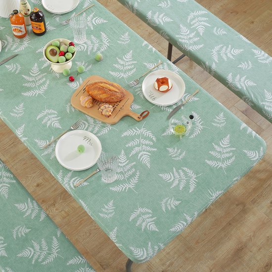 3 Teiliges Tischdecken Set: Wasserdichte, Rechteckige Vinyl Tischdecke, Elastische Tischdecke Mit Flanellrücken, Faltbar, Waschbar, Ölabweisend,