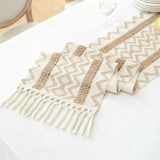 Tischläufer Tischdecke Tischläufer Im Bohème Stil Wohnaccessoires Mit Quasten Gewebter Leinentischläufer, Als Geschenkdekoration Für Das Wohnzimm