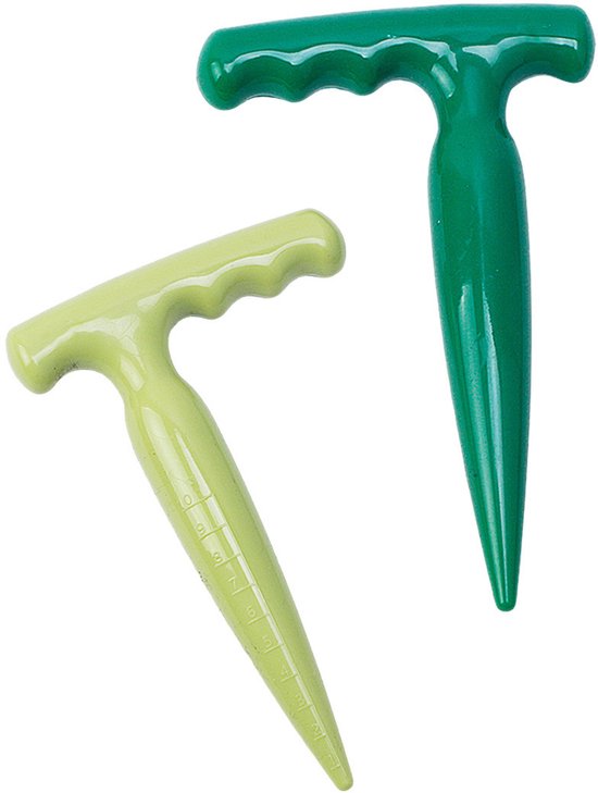 2 Teiliges Set Aussaat Und Pflanzwerkzeuge, 17 Cm Pflanzstab, Pflanzstab Aus Kunststoff, Blumenzwiebelpflanzer Mit Griff Zum Aussäen, Pflanzen Un