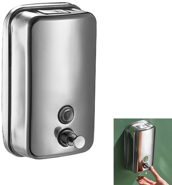 Seifenspender Aus Edelstahl Wandmontage Nachfüllbarer Seifenspender Für Badezimmer Manuelle Bedienung Per Knopfdruck 800 Ml Für Badezimmer, Hotel