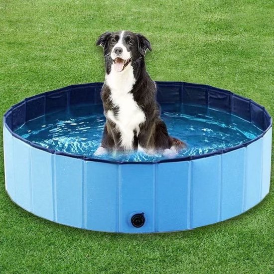 Faltbarer Hundepool 81 X 20 Cm Hartplastik Rutschfestes Hundebad Für Den Garten Faltbarer Pool Für Kinder Und Haustiere Blau