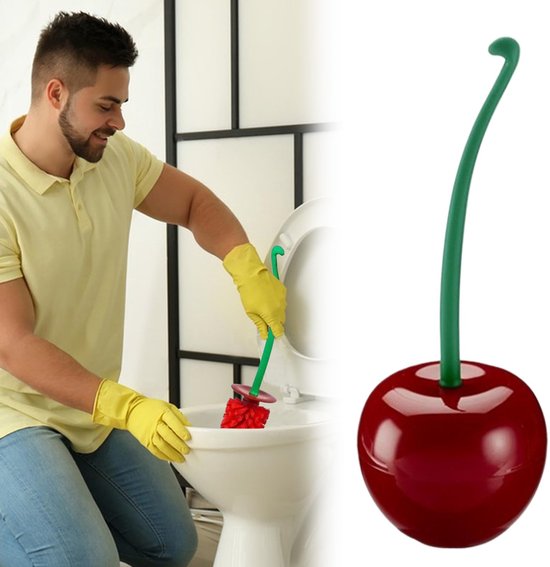 Kirschförmige Toilettenbürste Toilettenbürste Zur Reinigung Von Ecken In Toilette/dusche Und Küche Pp Rot