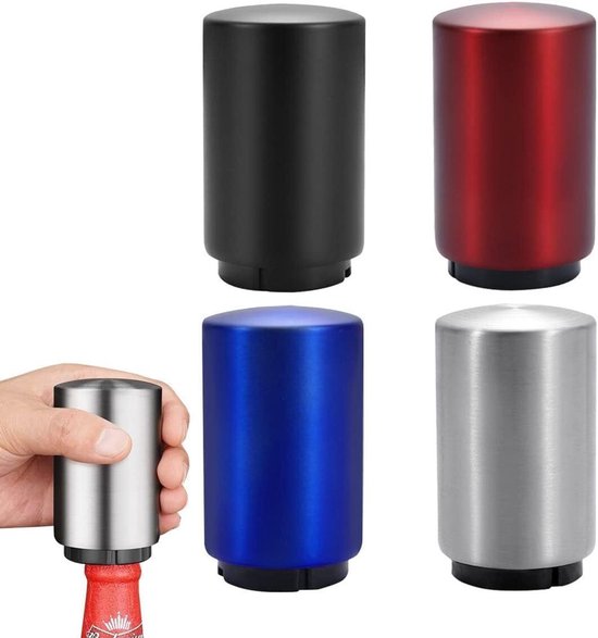 Vierteiliges Automatisches Flaschenöffner Set, Bestehend Aus Einem Flaschenöffner Mit Kappe, Einem Flaschenöffner Aus Edelstahl Und Einem Flasche